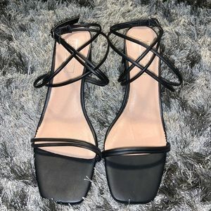 Black strappy heals